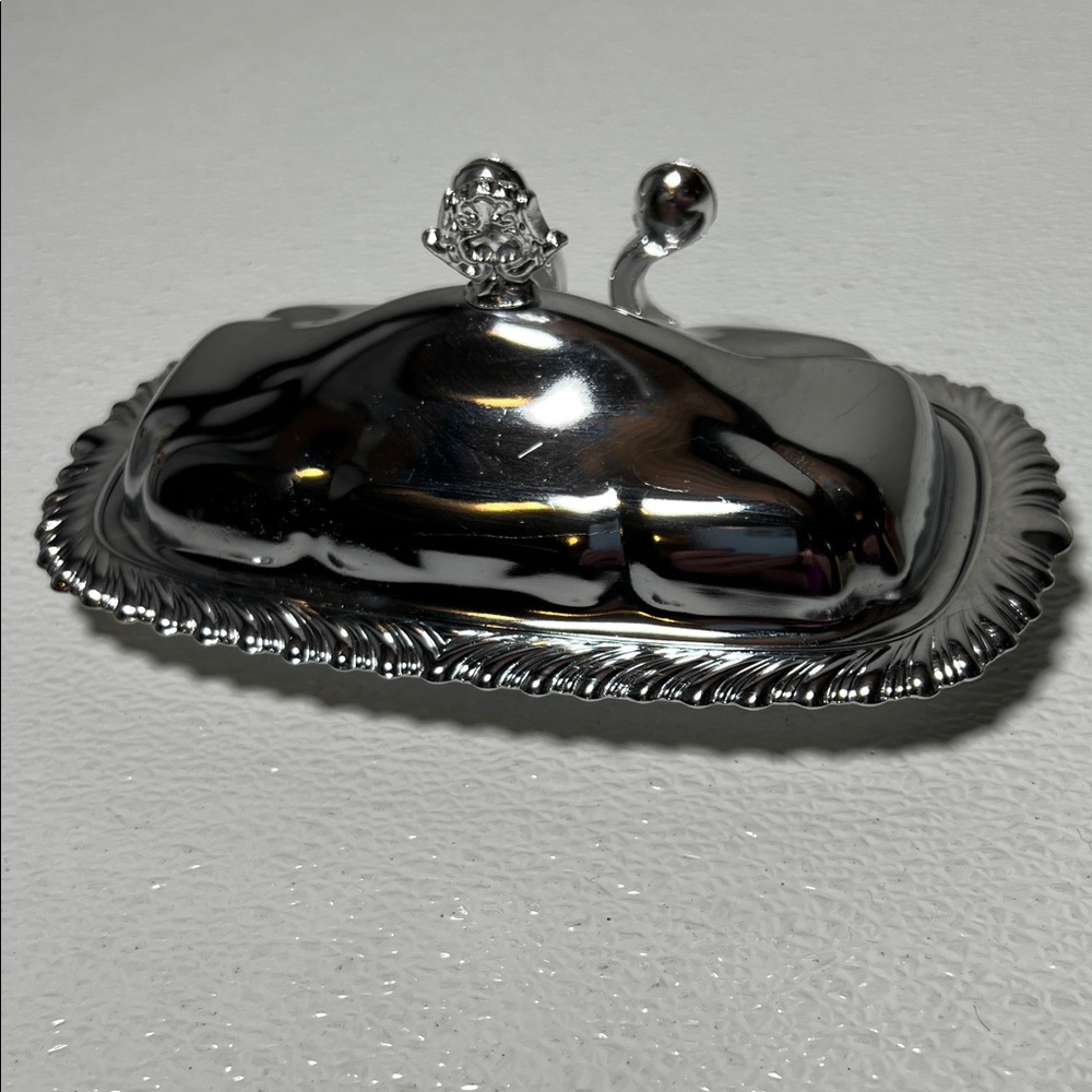 Vintage Shelton Ware Butter Dish Lid Knife Holder Glass Insert Has Sticker